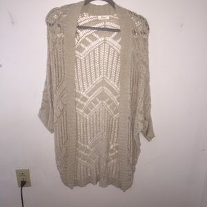 Crocheted Cream Cardigan